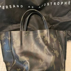 Ampersand As Apostrophe camouflage leather tote bag. Tag & dust bag included